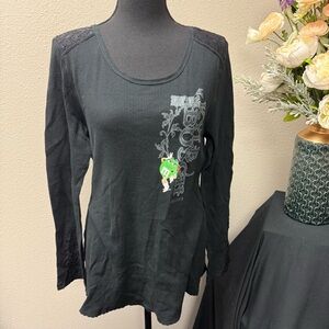 Kyle Busch NASCAR M&M’s Black Thermal Lace Long Sleeve Top by Chase Authentics